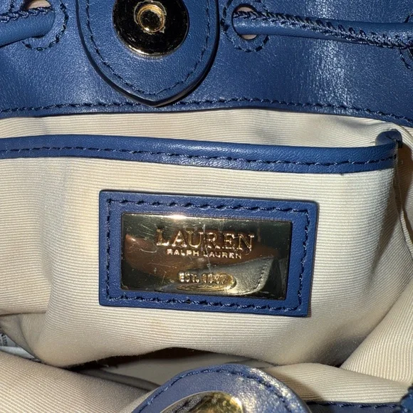 Ralph Lauren Denim Patchwork Drawstring Bucket Bag